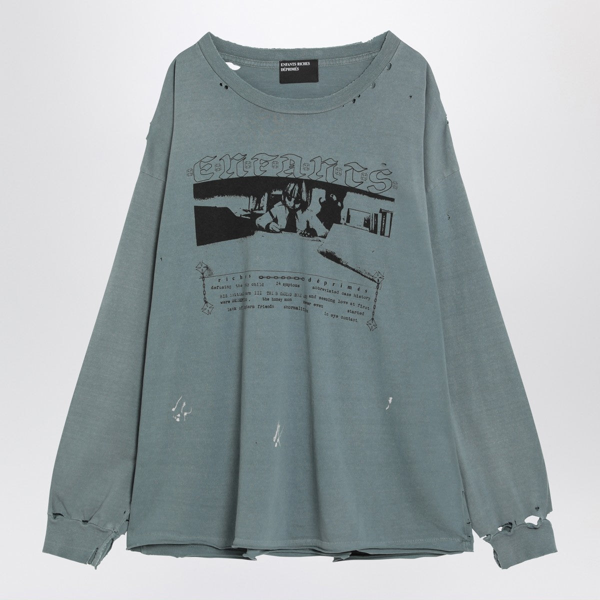 Enfants Riches Déprimés Boy in Chains blue vintage-effect T-shirt Enfants Riches Déprimés