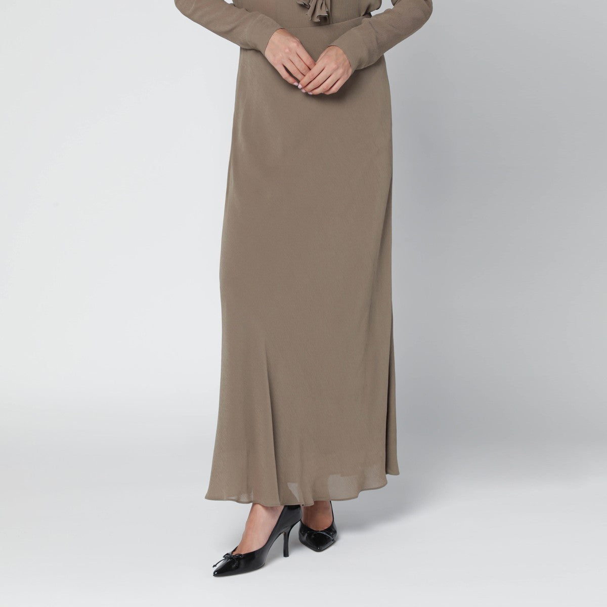 Alberta Ferretti Long beige viscose skirt Alberta Ferretti