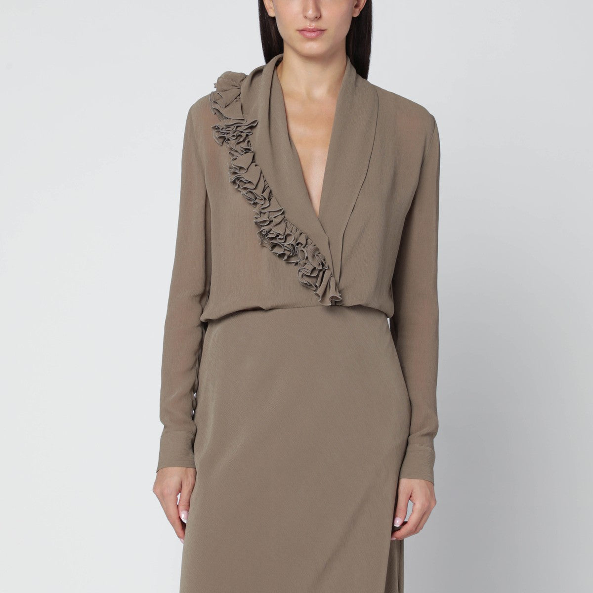 Alberta Ferretti Beige blouse with floral embroidery Alberta Ferretti