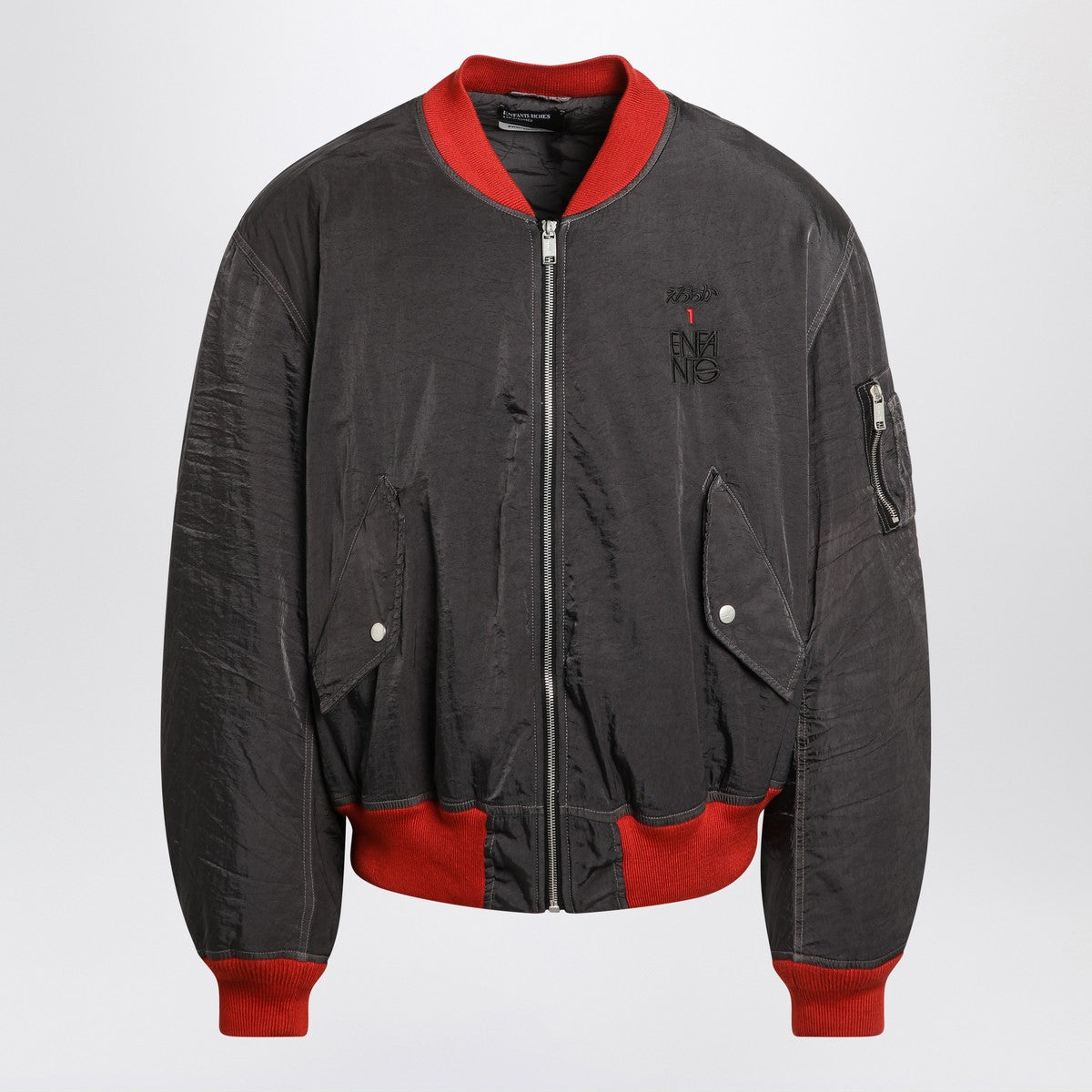 Enfants Riches Déprimés Erotica grey/red nylon bomber Enfants Riches Déprimés