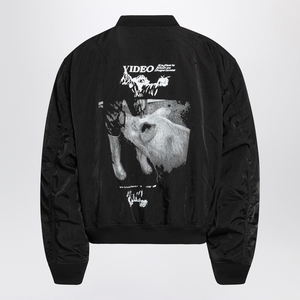 Enfants Riches Déprimés Enfants Video bomber jacket with zip in black Enfants Riches Déprimés