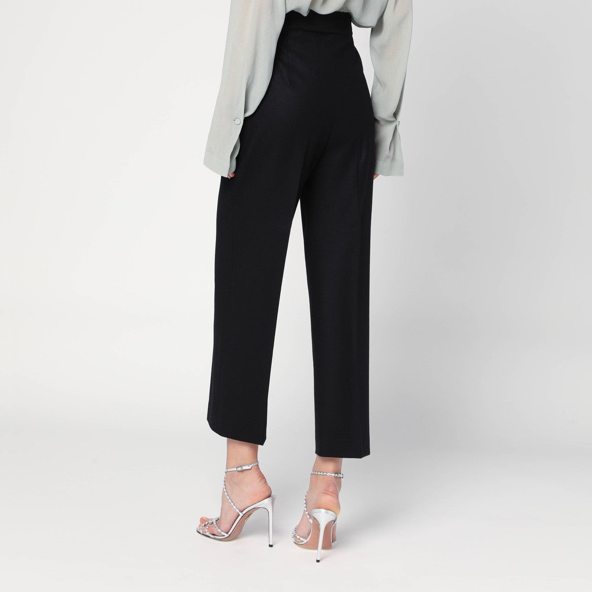 Alberta Ferretti Black wool-blend trousers