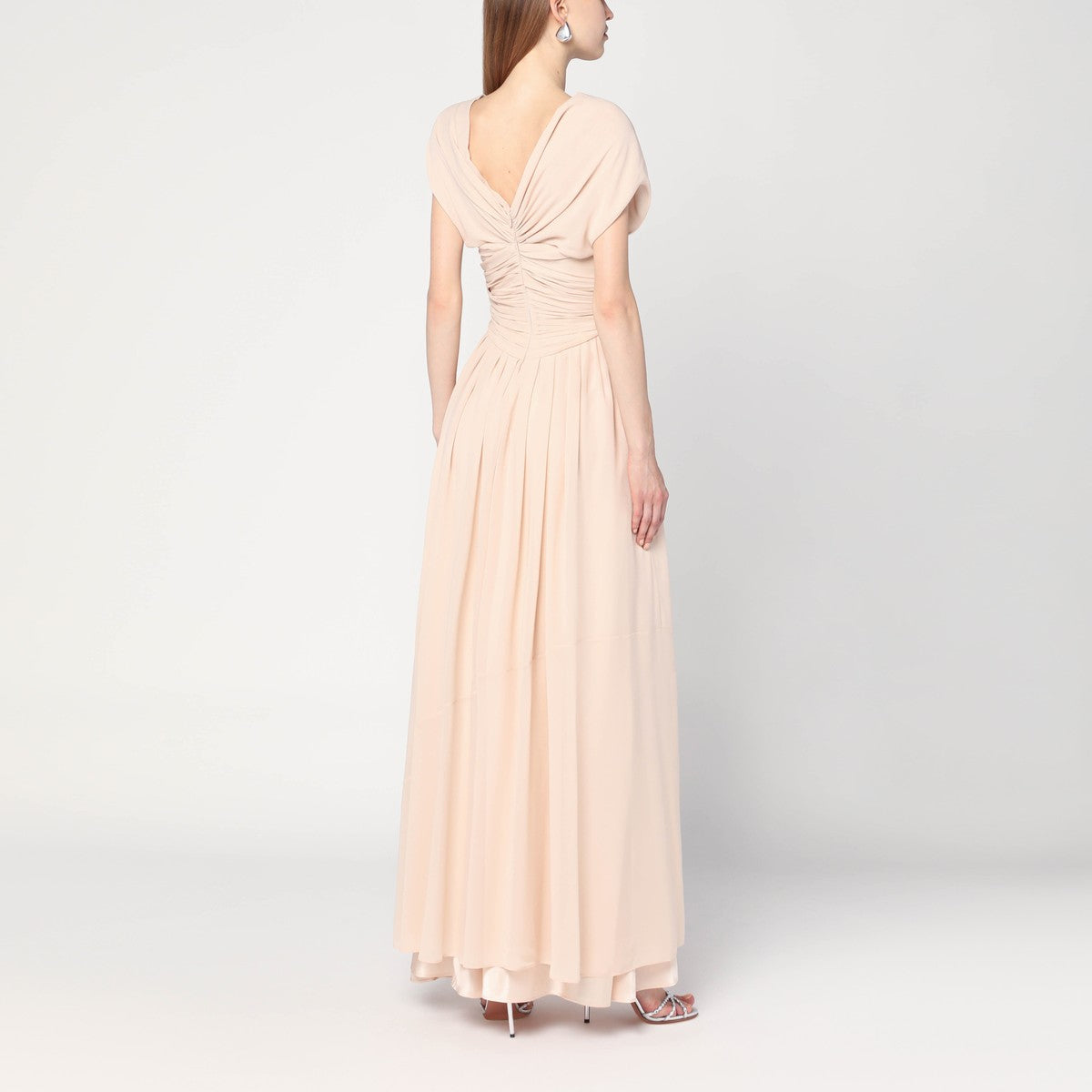 Alberta Ferretti Light pink dress in silk georgette Alberta Ferretti