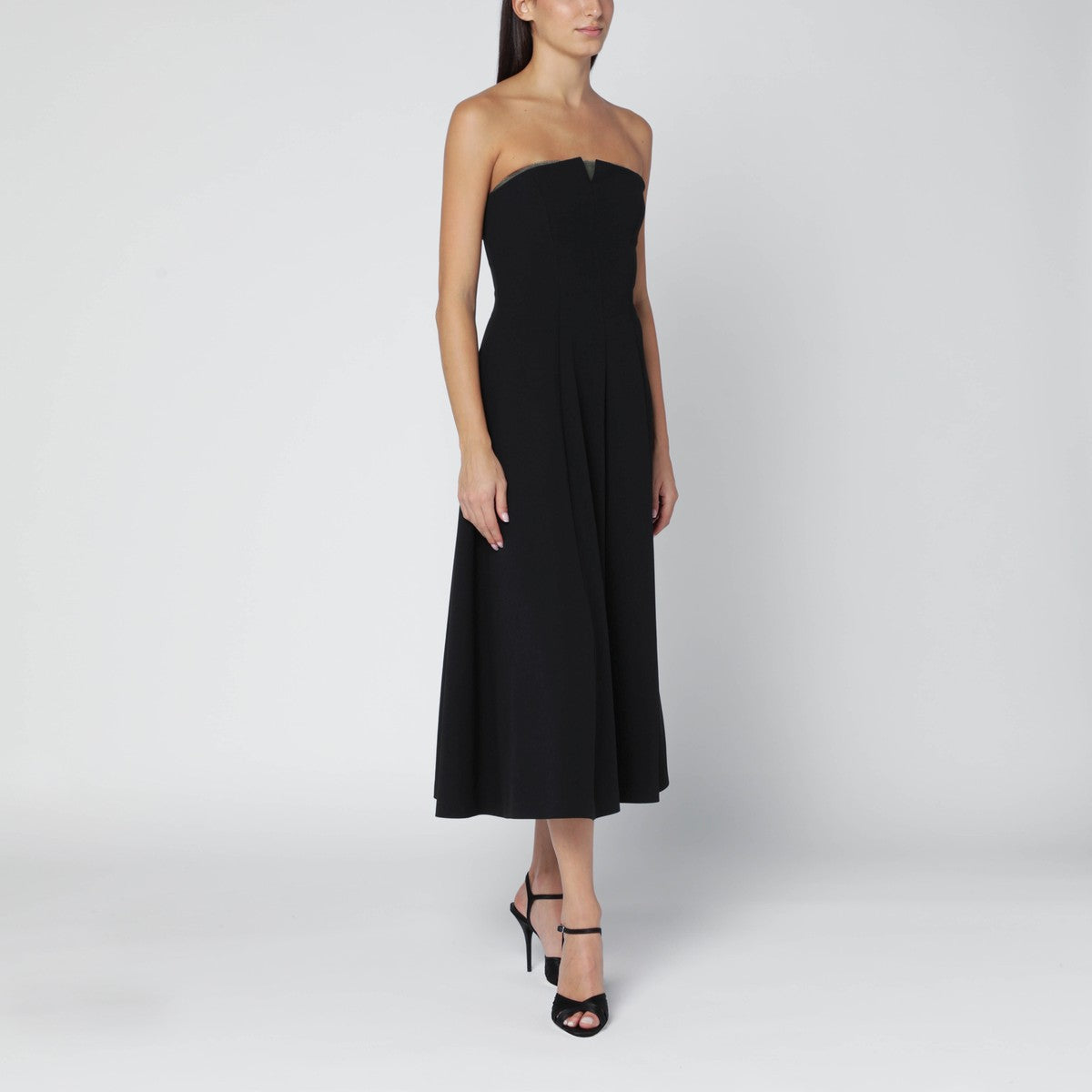 Alberta Ferretti Black sleeveless stretch cady dress Alberta Ferretti