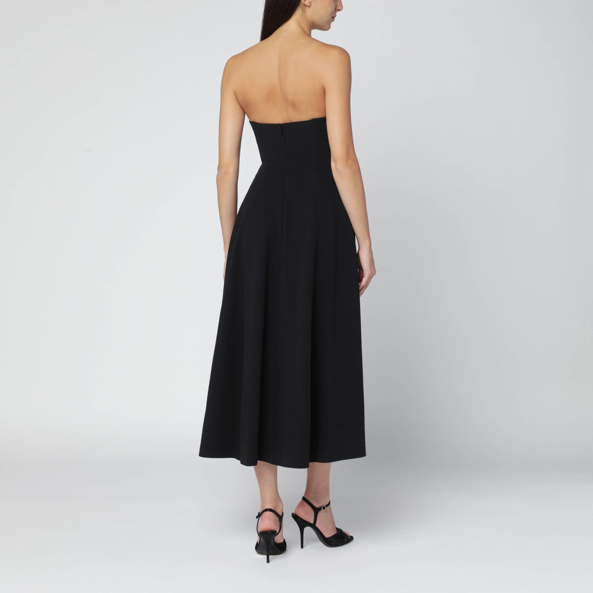 Alberta Ferretti Black sleeveless stretch cady dress Alberta Ferretti