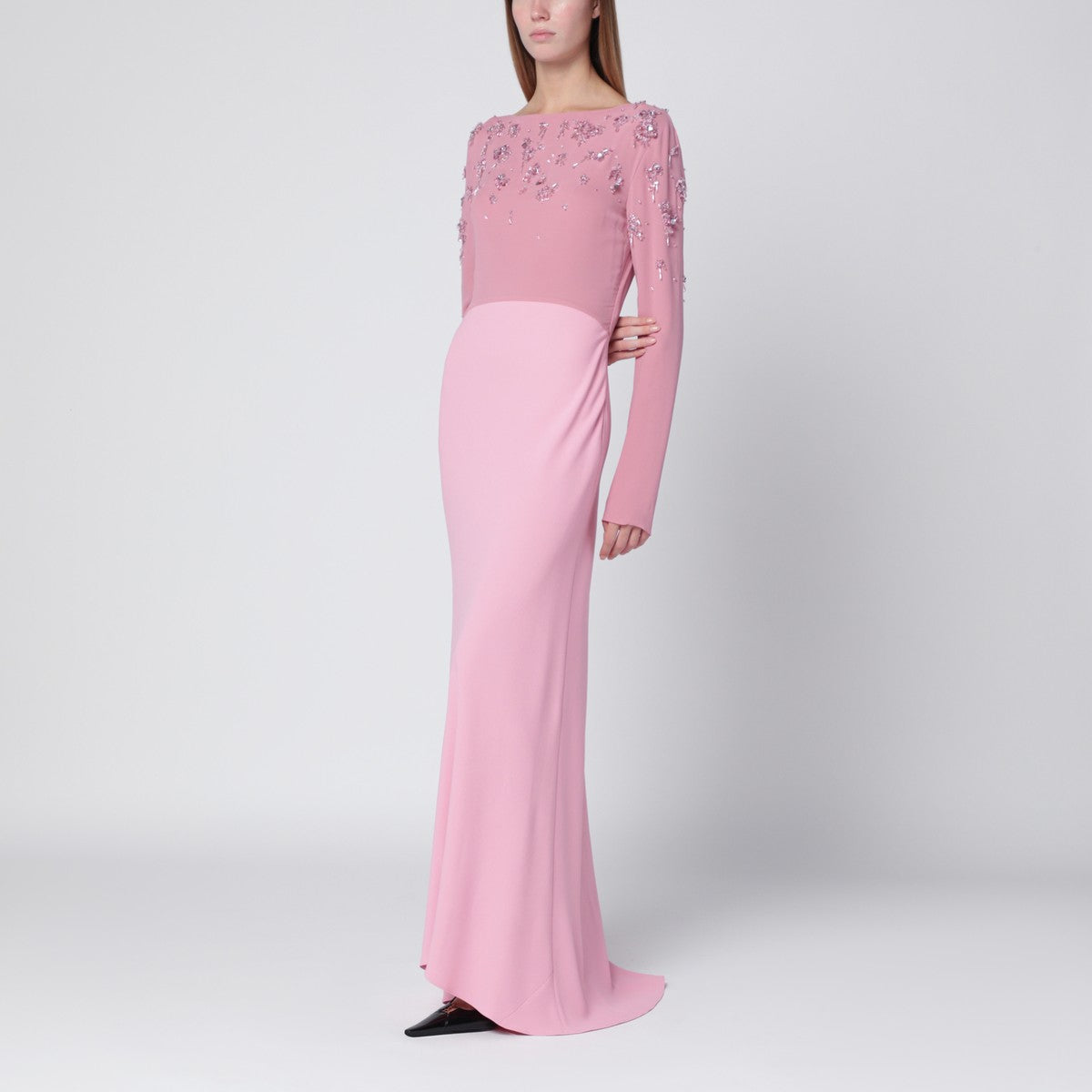 Alberta Ferretti Pink evening dress with bead embroidery Alberta Ferretti