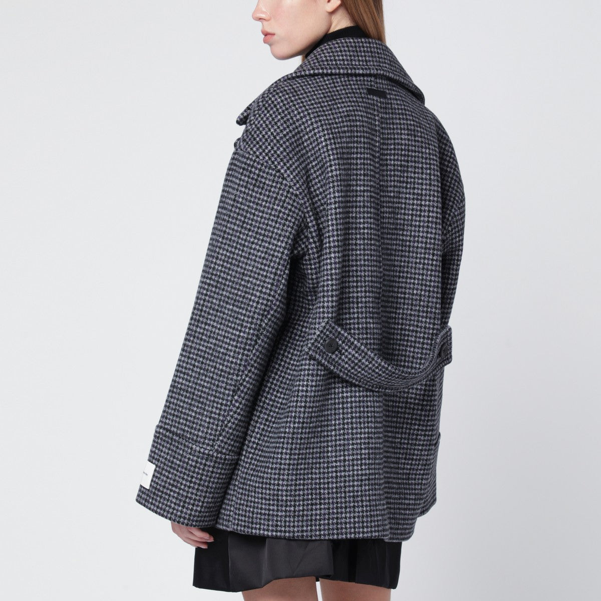 Calvin Klein Grey double-breasted houndstooth coat Calvin Klein