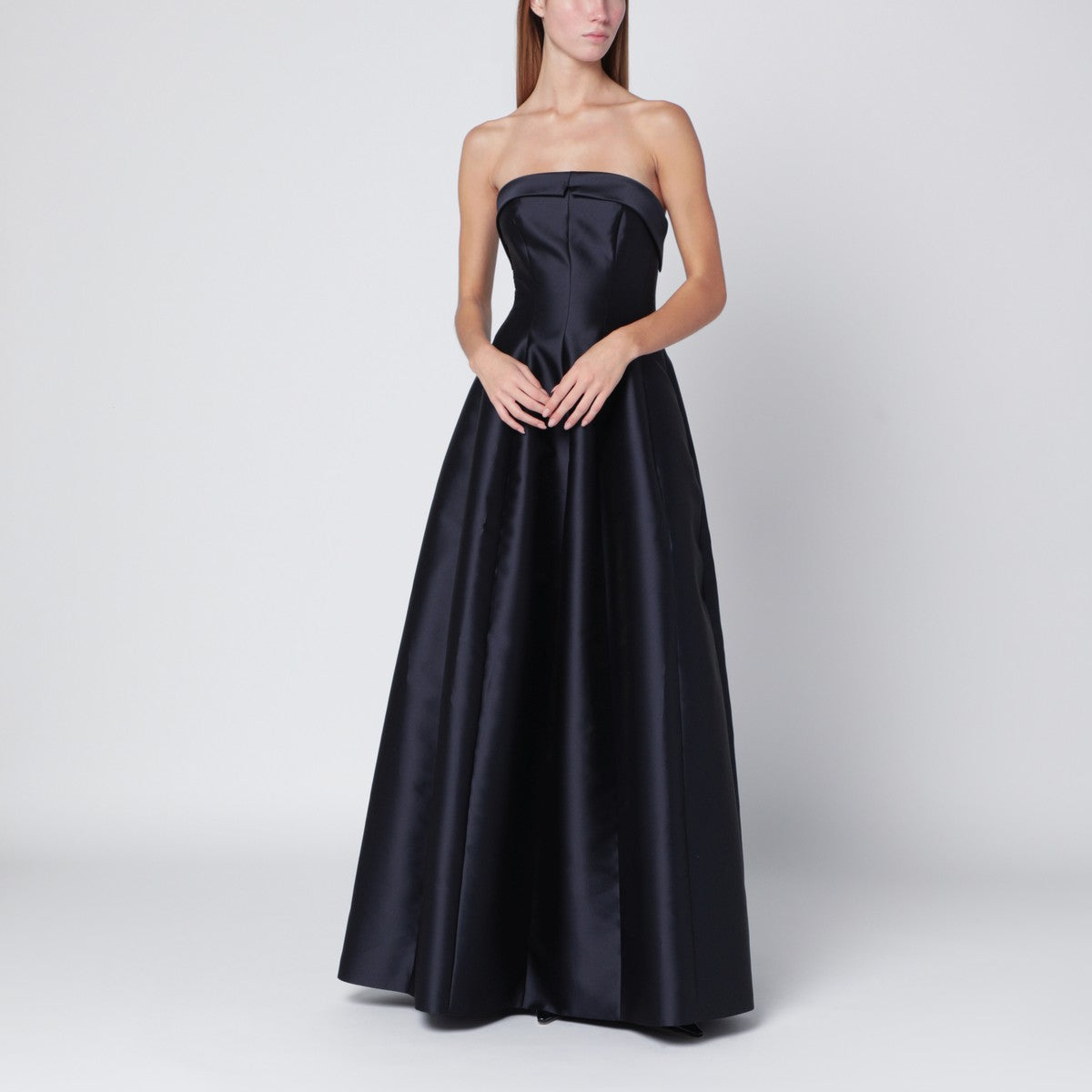 Alberta Ferretti Blue evening dress in silk-blend mikado Alberta Ferretti