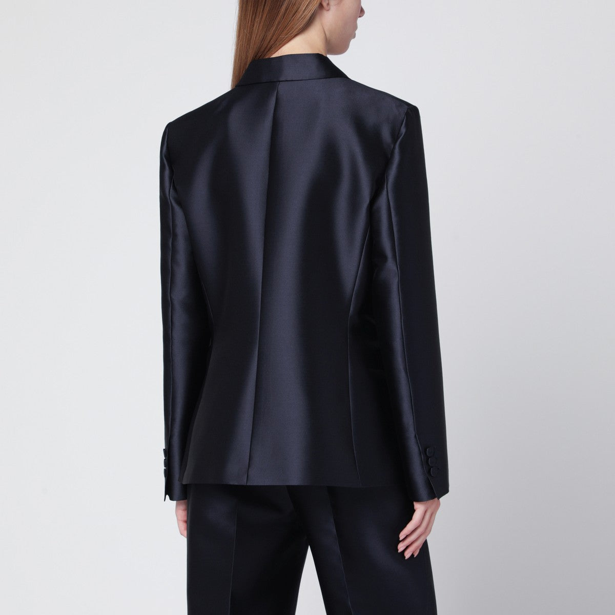 Alberta Ferretti Single-breasted jacket in glossy silk-blend satin Alberta Ferretti