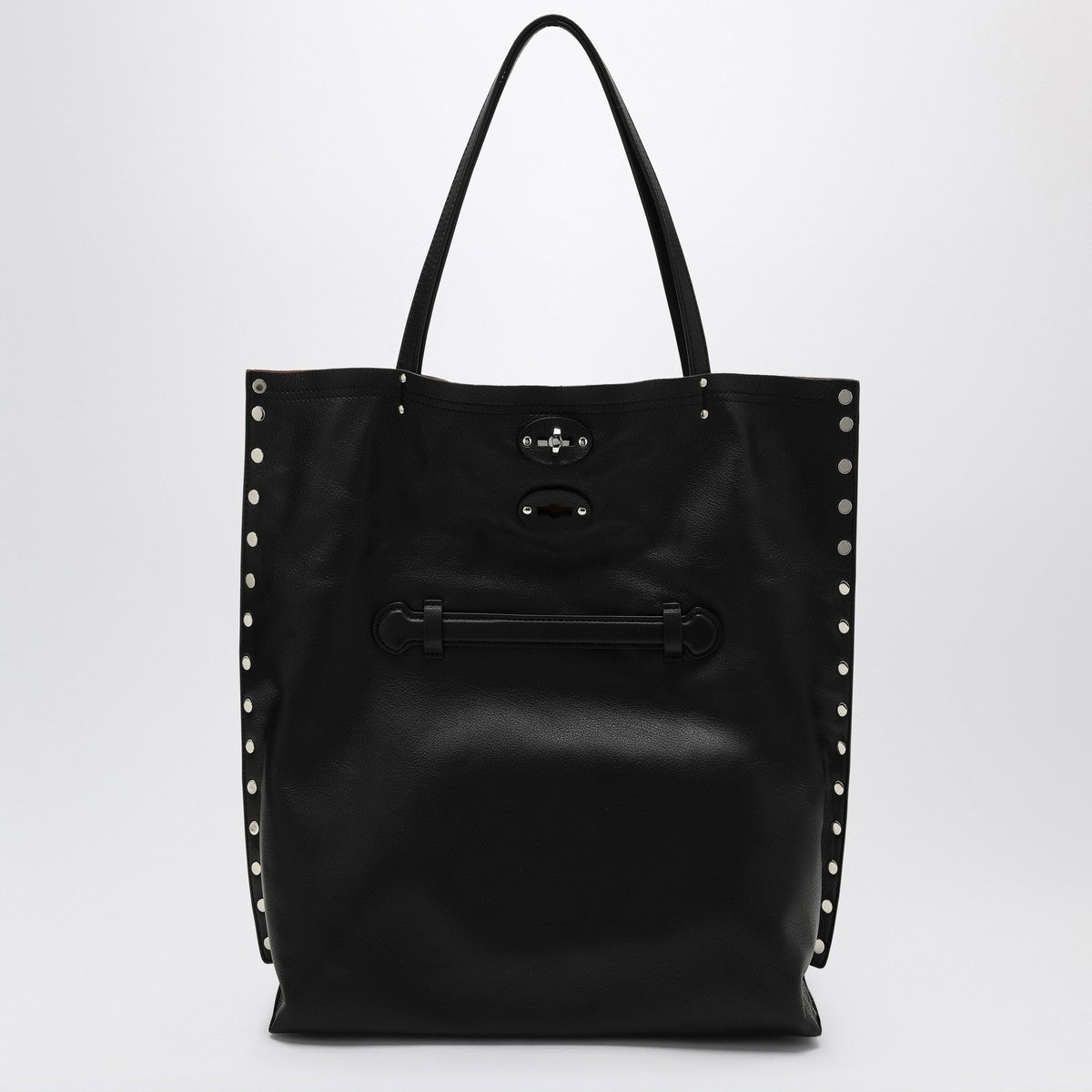 Zanellato Medium tote bag A'' Spasso black in leather Zanellato