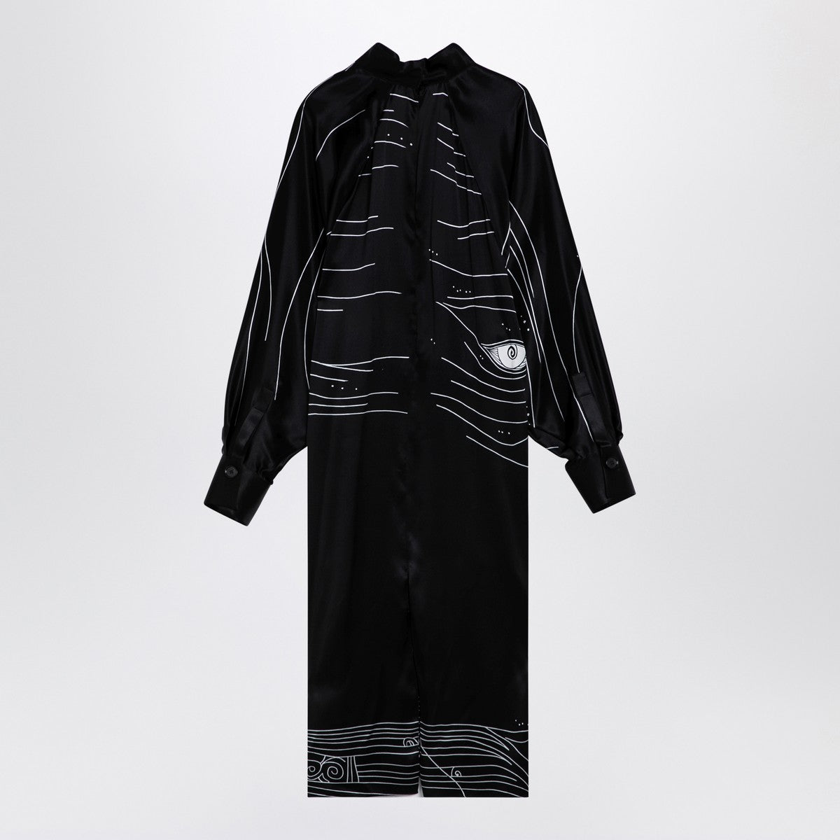 Ferragamo Black silk satin midi dress Ferragamo