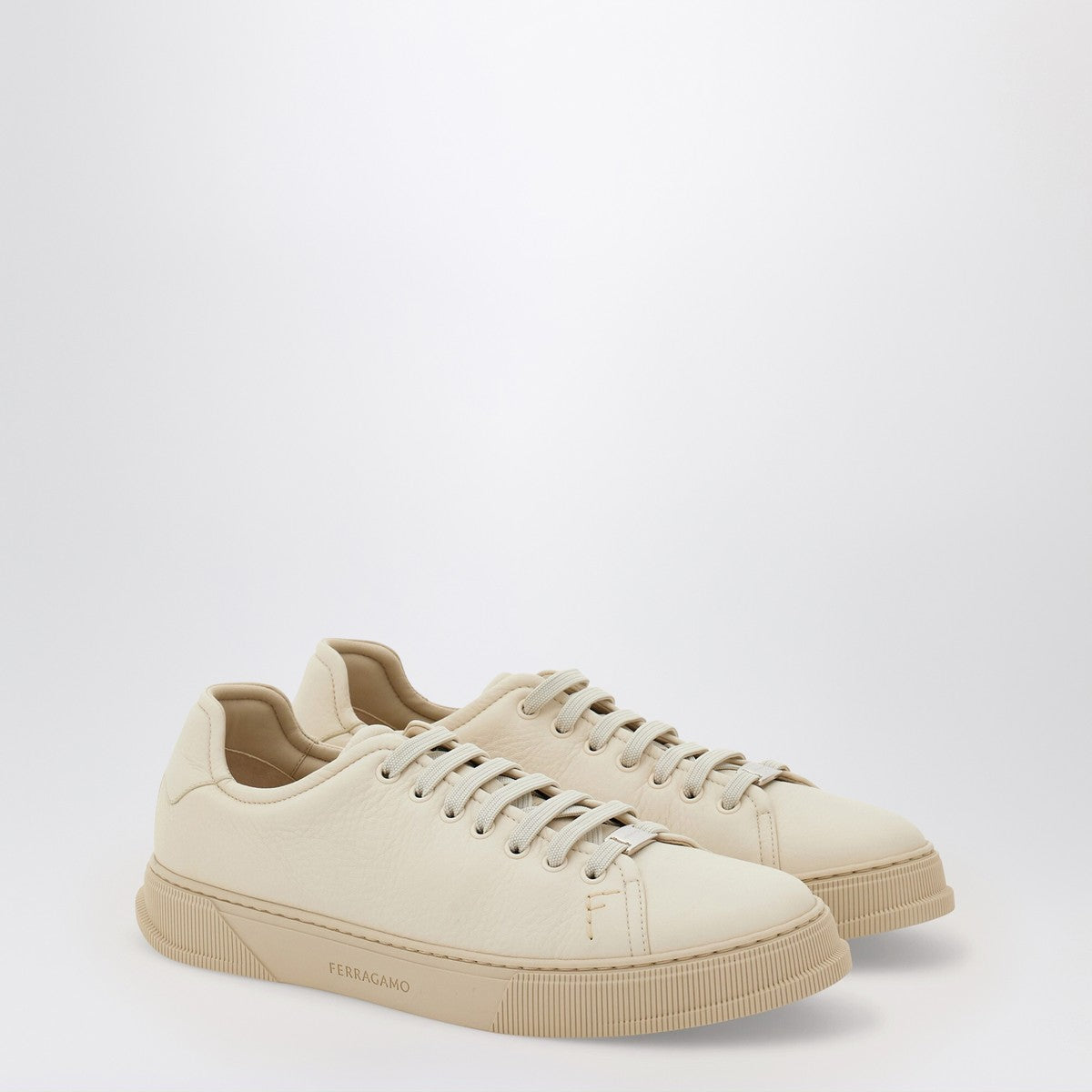 Ferragamo Mascarpone-colored leather sneakers Ferragamo