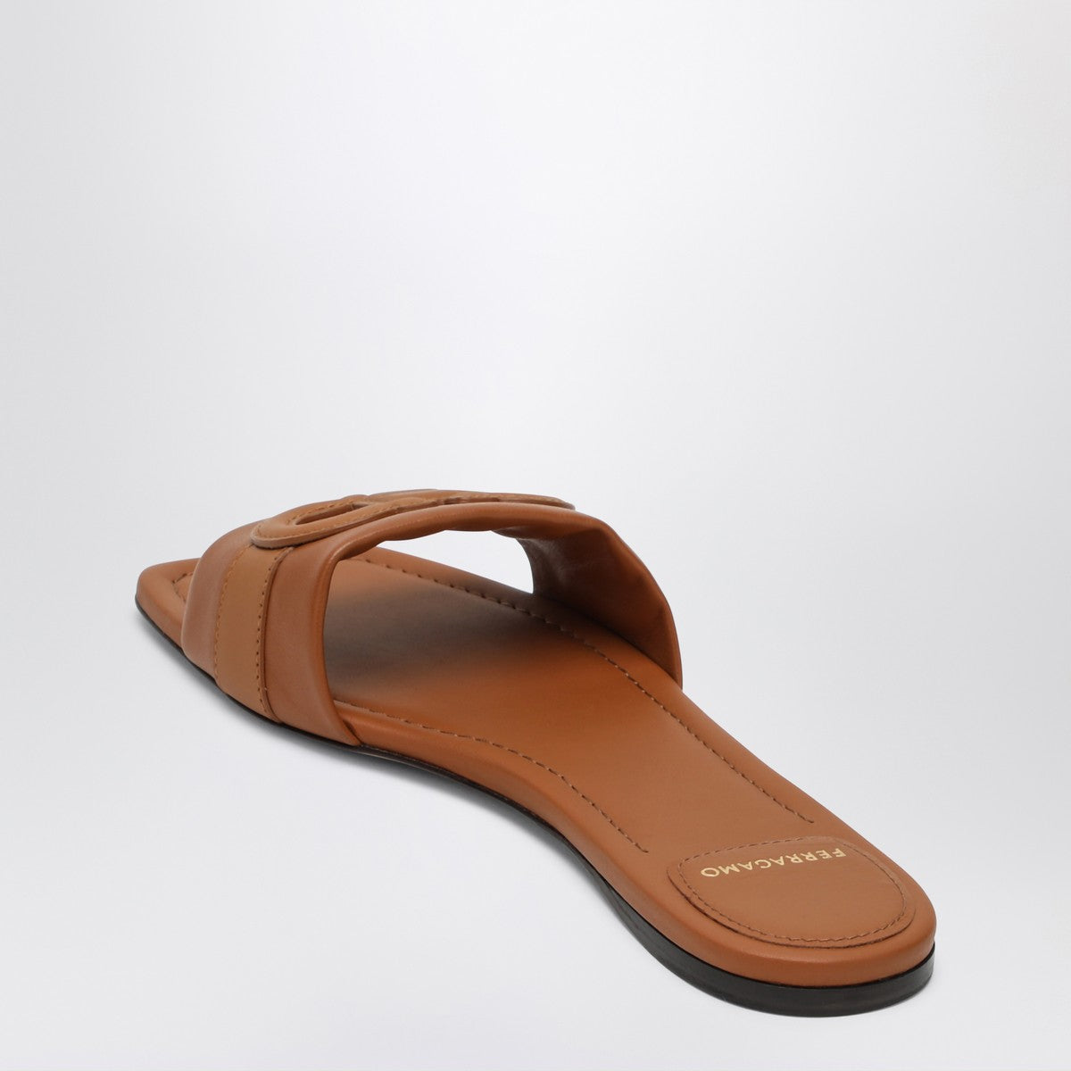 Ferragamo Gancini slide in cognac leather Ferragamo