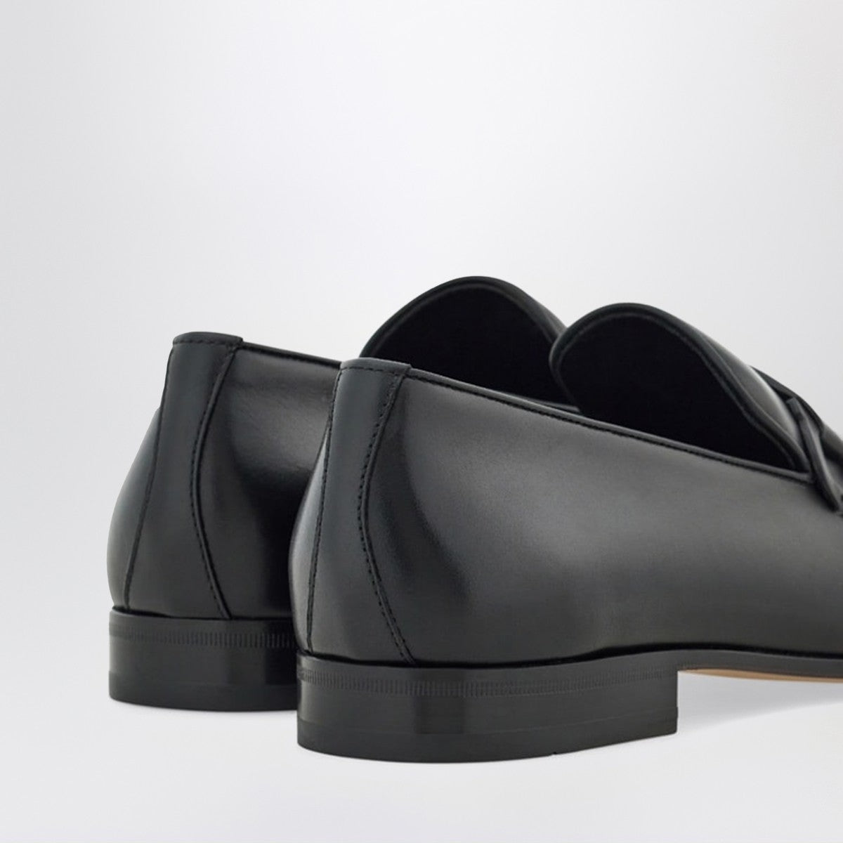 Ferragamo Black loafer with Gancini logo Ferragamo