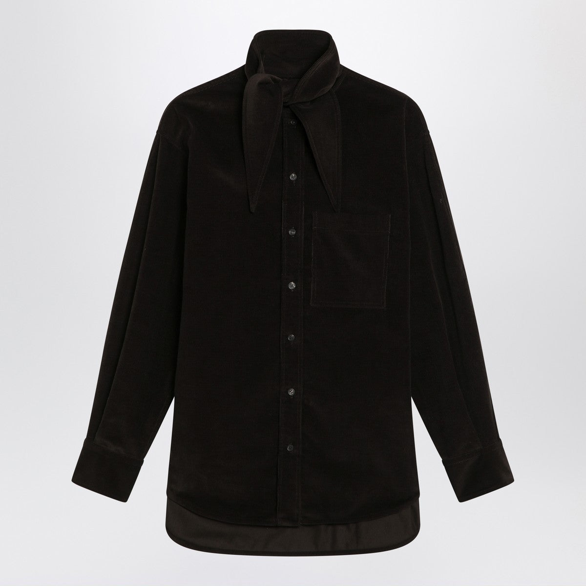 Ferragamo Brown shirt in ribbed velvet Ferragamo