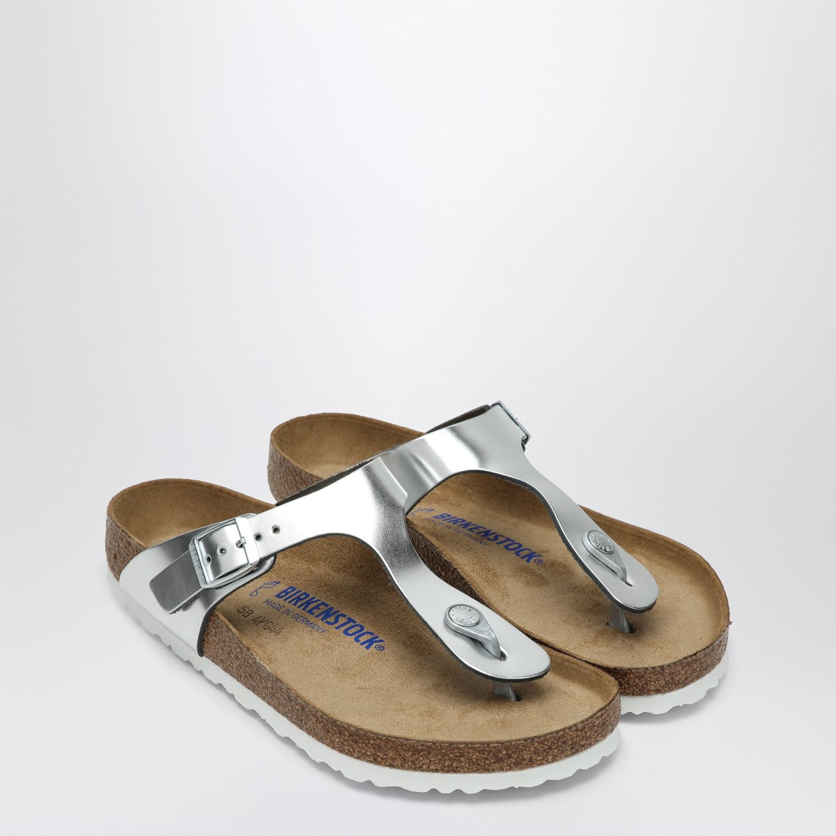 Birkenstock Gizeh Birko-Flor flip-flops silver Birkenstock