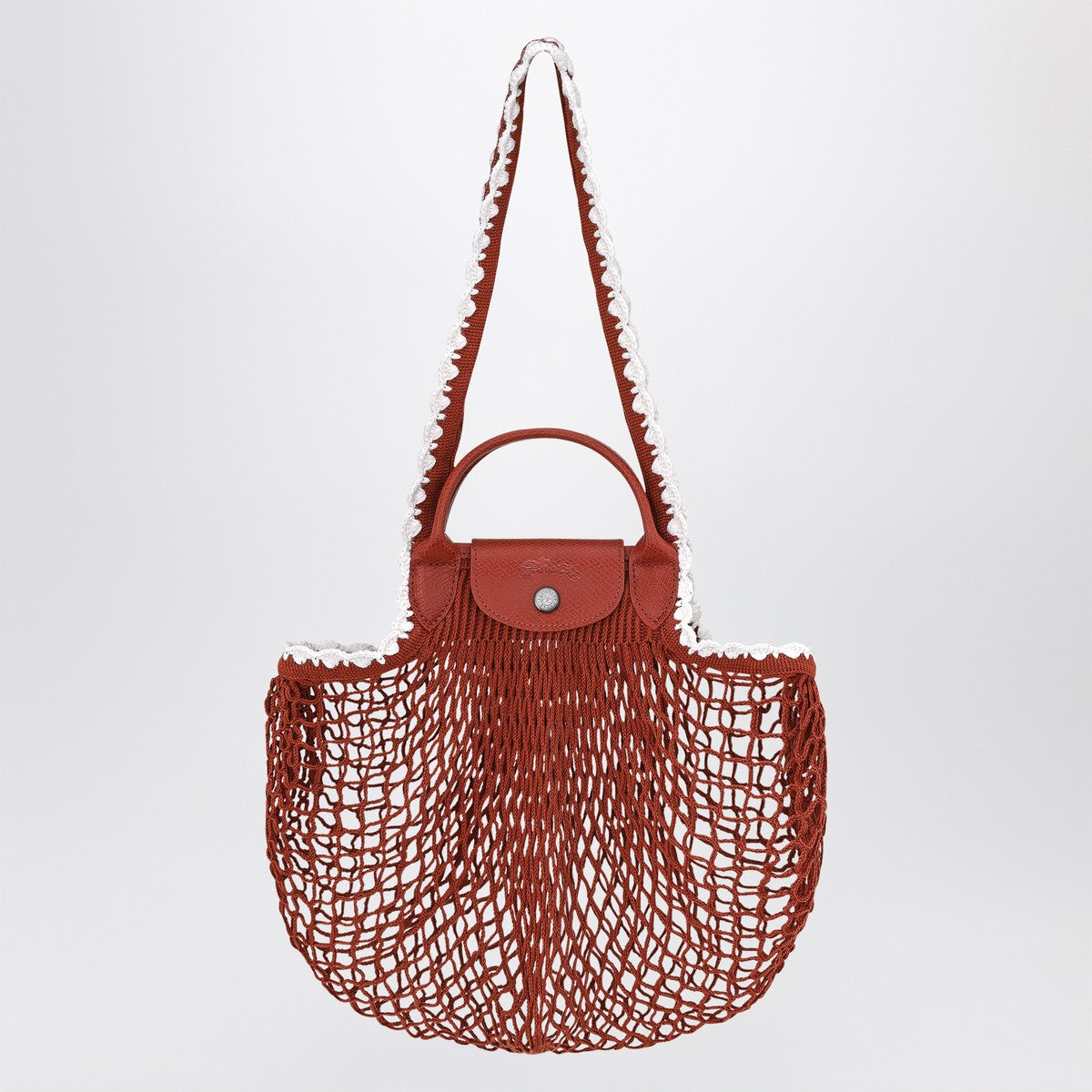 Longchamp L La Pliage mesh bag in Terracotta colour Longchamp