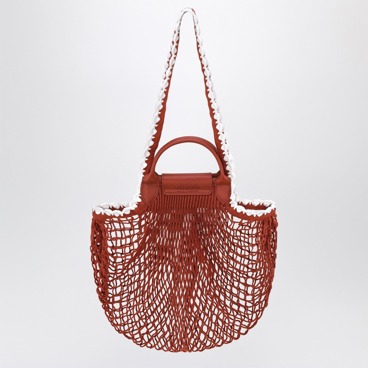 Longchamp L La Pliage mesh bag in Terracotta colour Longchamp
