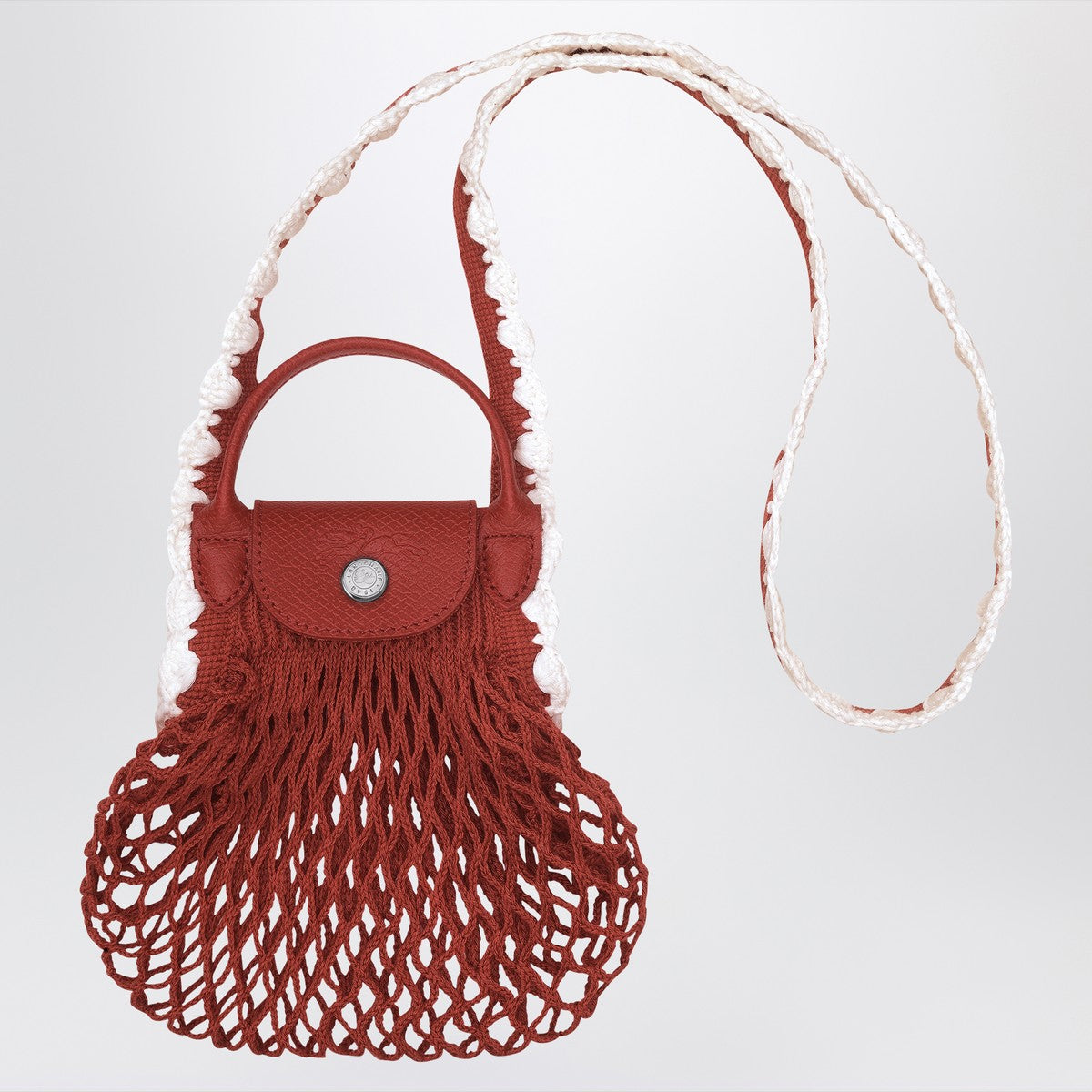 Longchamp XS La Pliage mesh bag in Terracotta colour Longchamp