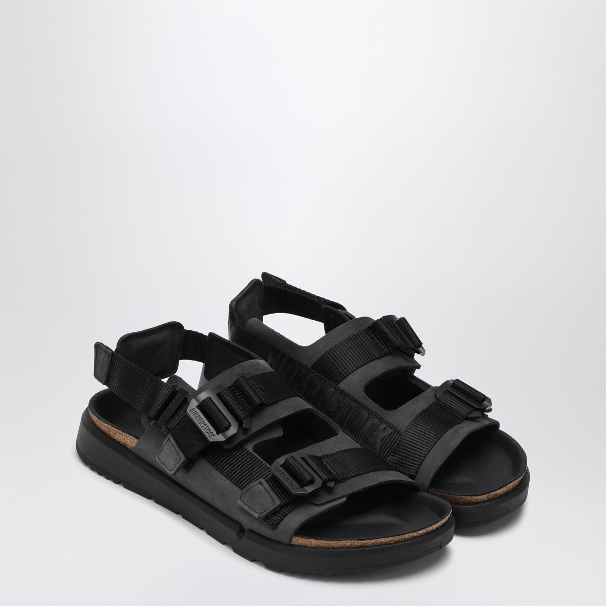 Birkenstock Black Shinjuku sandal in natural leather and tissue Birkenstock
