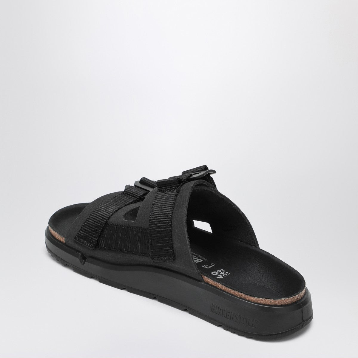 Birkenstock Shinjuku black leather and textile slipper Birkenstock