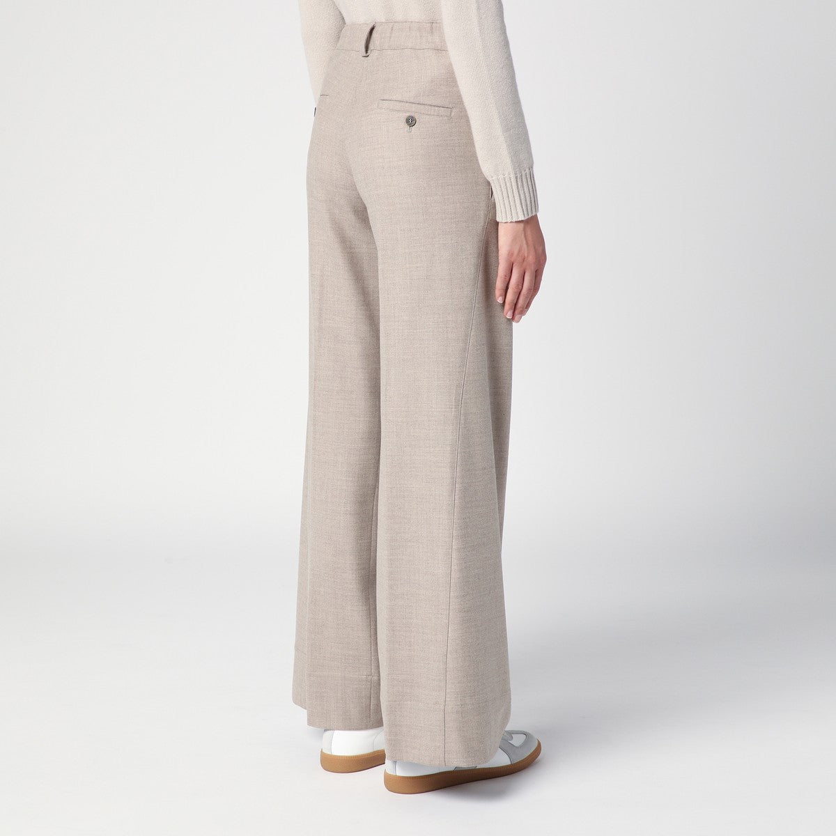 QUELLEDUE Grey mélange wool trousers QUELLEDUE