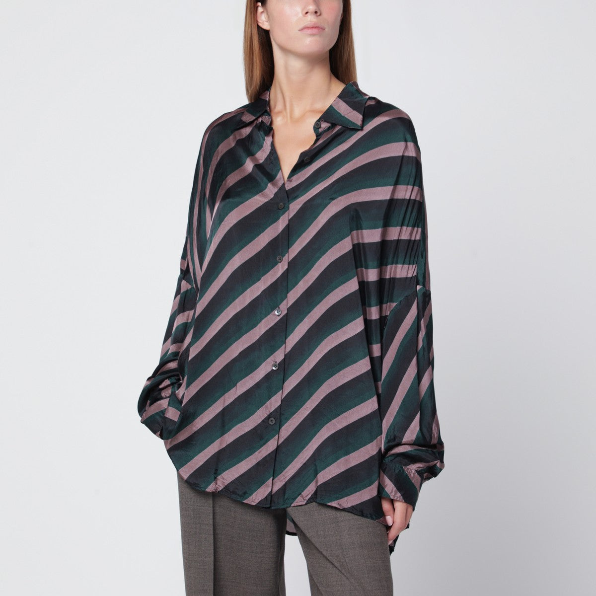 Dries Van Noten Flowing viscose striped shirt Dries Van Noten
