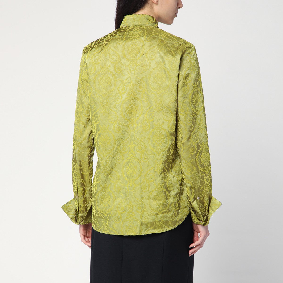 Dries Van Noten Green shirt with baroque pattern Dries Van Noten