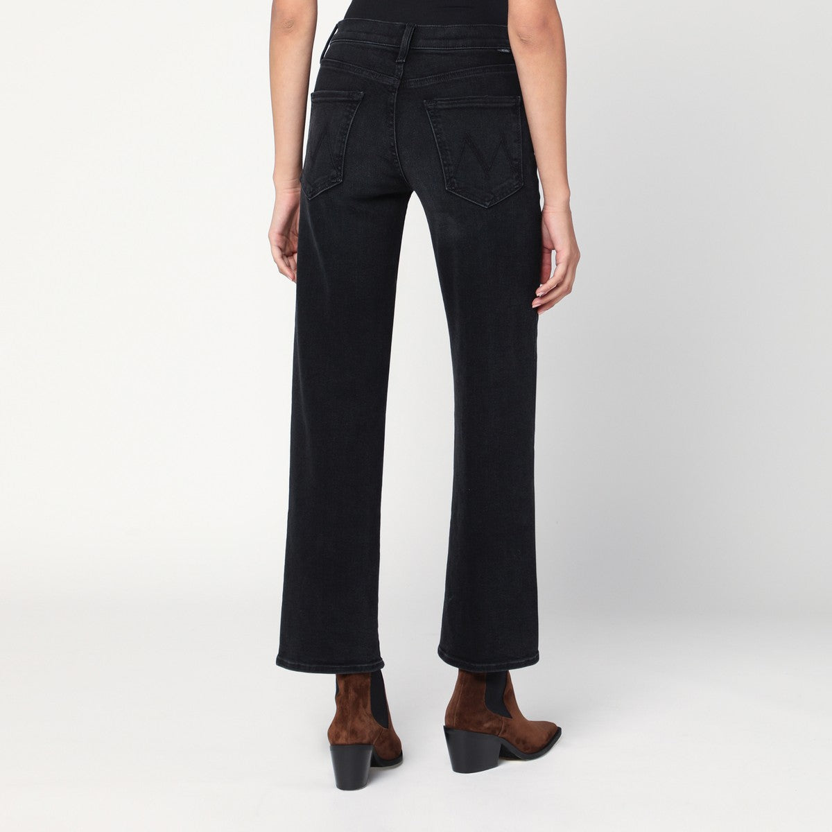 Mother Faded black The Rambler Zip Flood jeans Mother