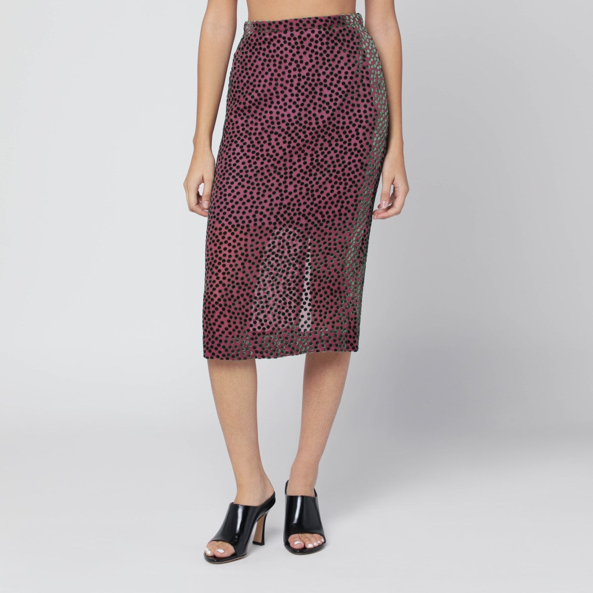Dries Van Noten Pink polka dot skirt in silk blend Dries Van Noten