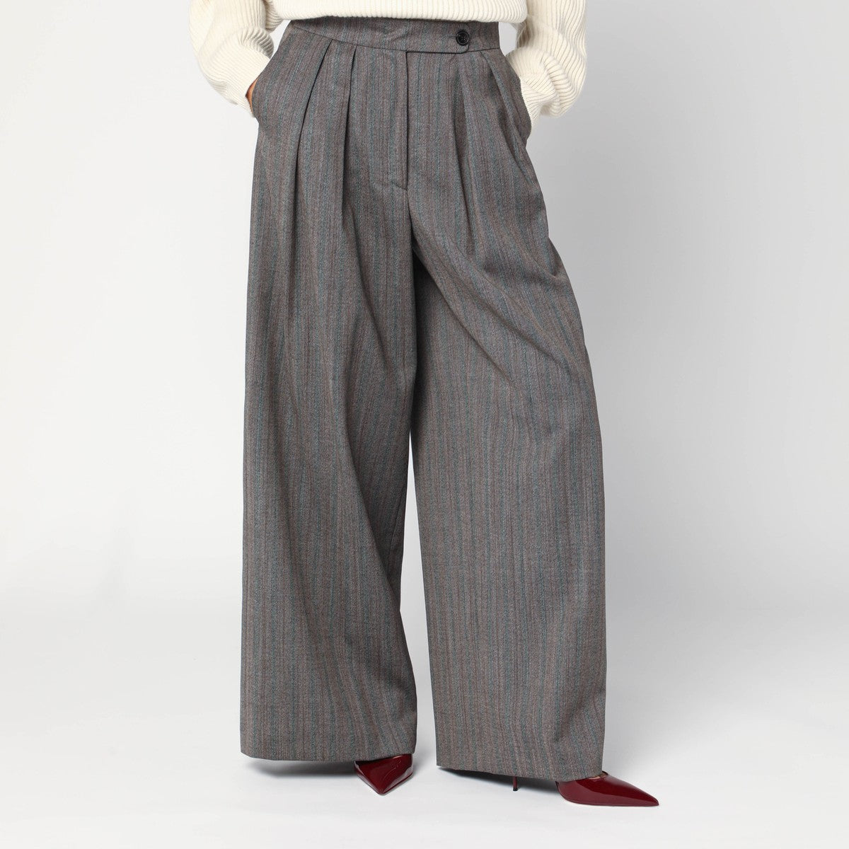 Dries Van Noten Wide gray wool palazzo pants Dries Van Noten