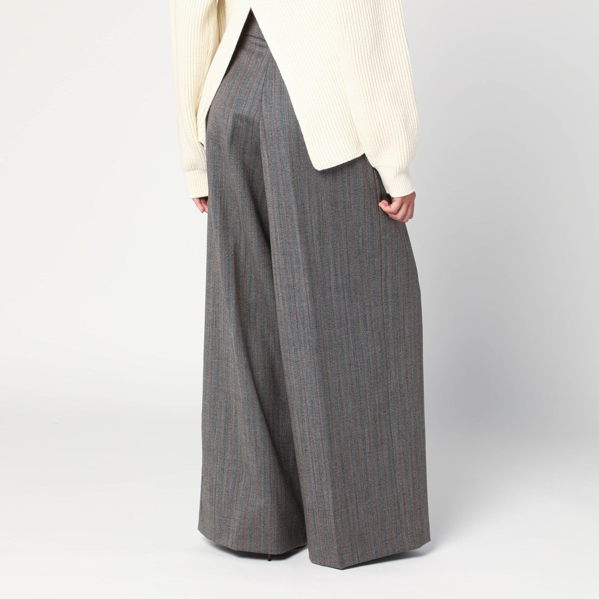 Dries Van Noten Wide gray wool palazzo pants Dries Van Noten