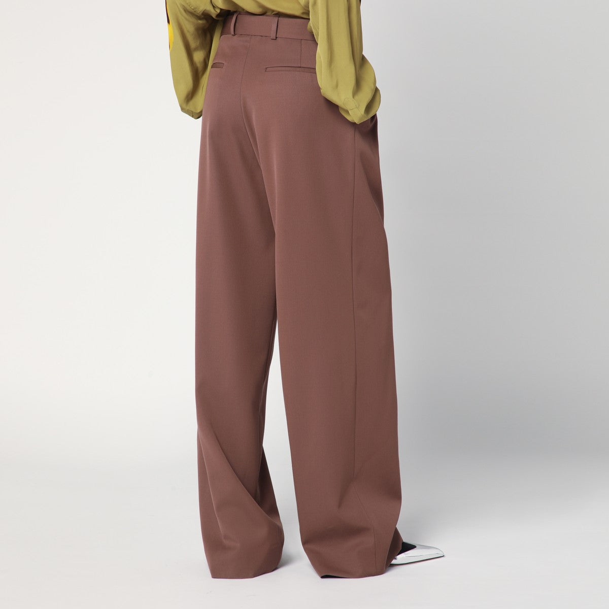 Dries Van Noten Wide taupe cotton trousers Dries Van Noten