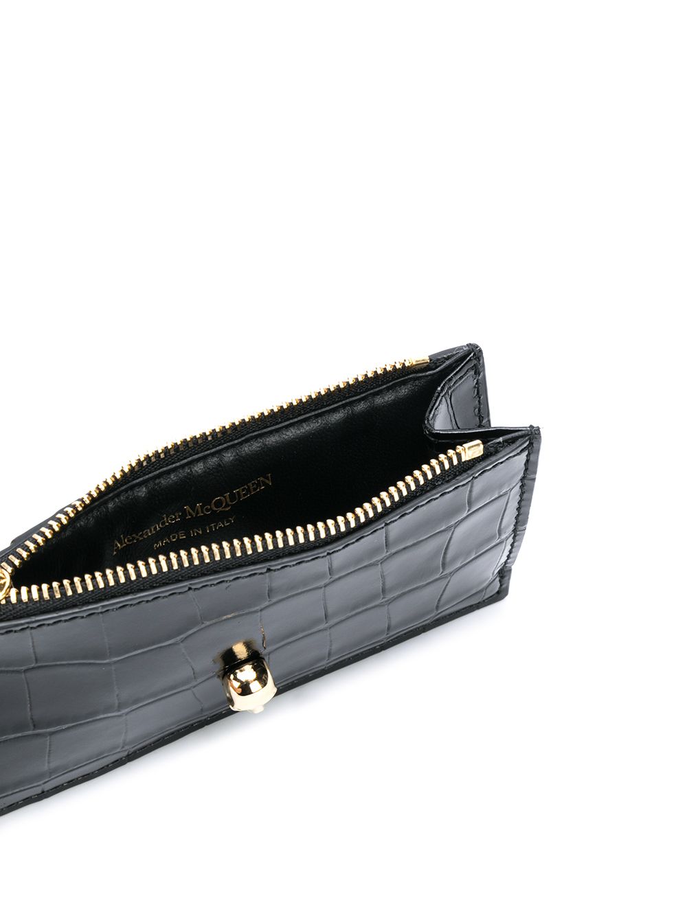 Alexander McQueen Skull zipped leather card case Alexander McQueen
