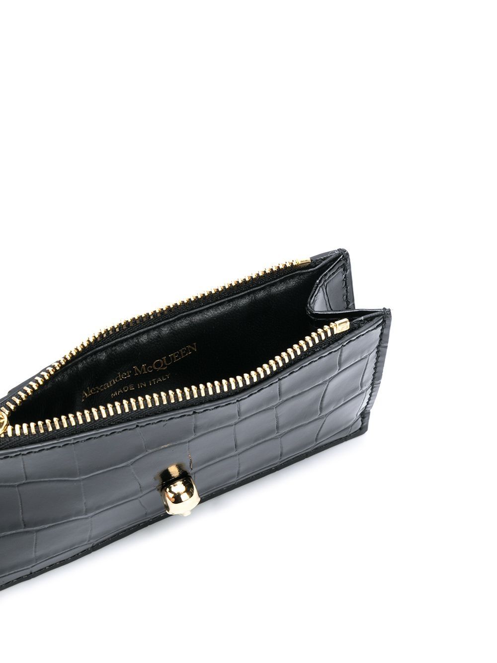 Alexander McQueen Skull zipped leather card case Alexander McQueen