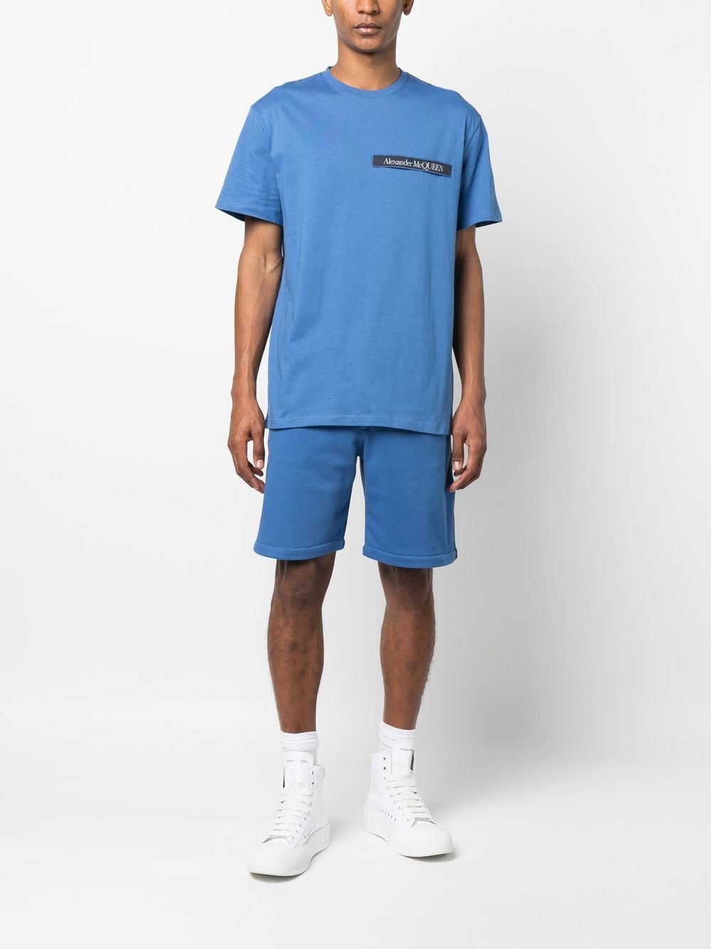 Alexander McQueen logo-tape jersey shorts Alexander McQueen