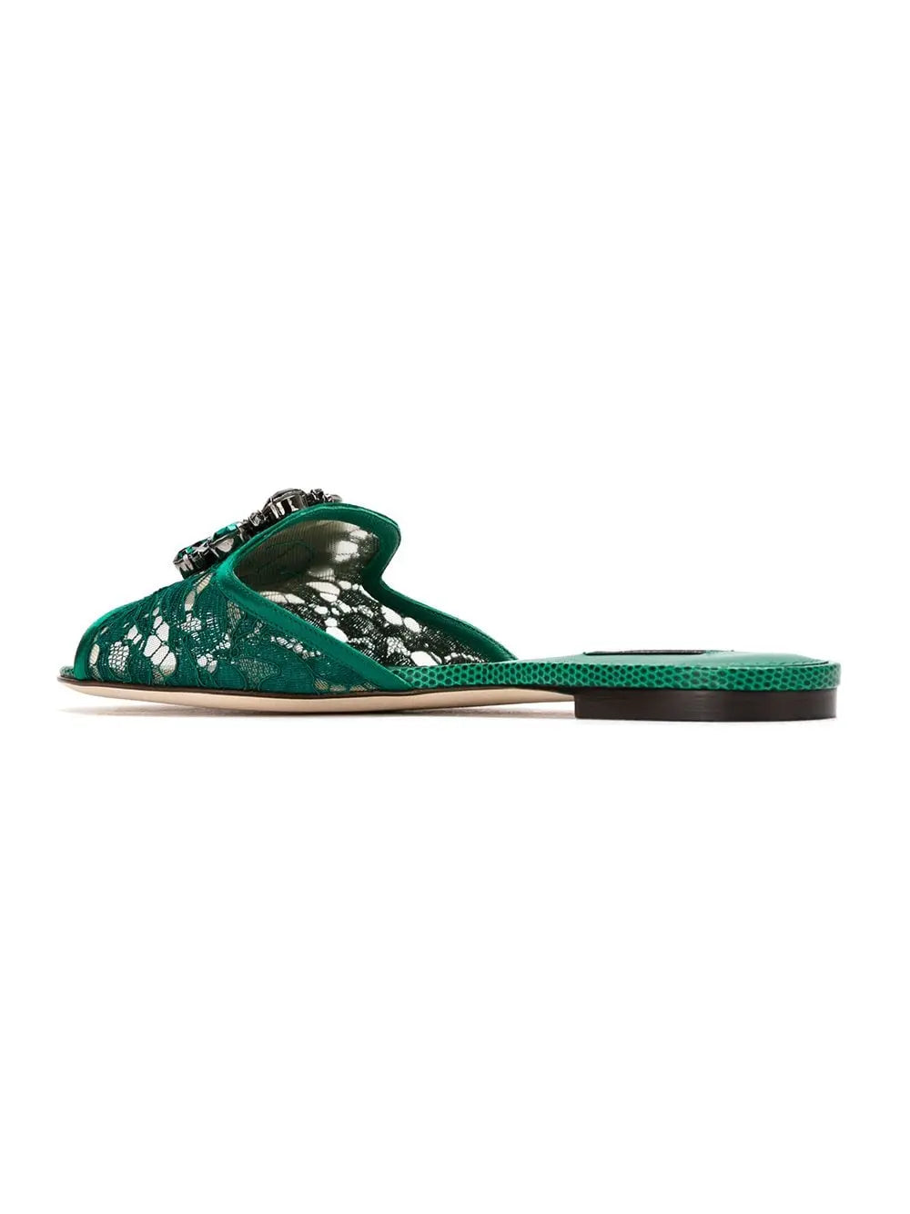 Dolce & Gabbana Slippers in lace with crystals Dolce & Gabbana