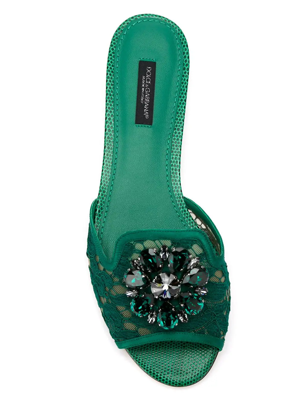 Dolce & Gabbana Slippers in lace with crystals Dolce & Gabbana