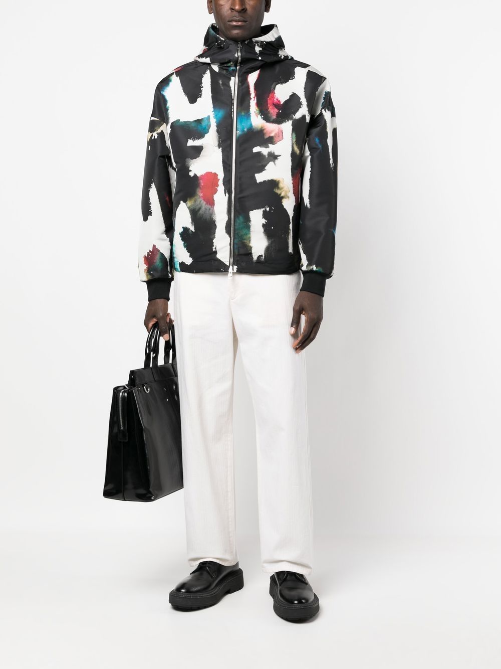 Alexander McQueen Graffiti-print Hooded Windbreaker Alexander Mcqueen