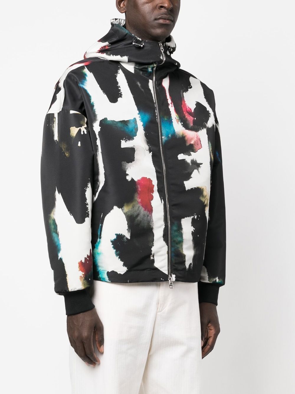 Alexander McQueen Graffiti-print Hooded Windbreaker Alexander Mcqueen