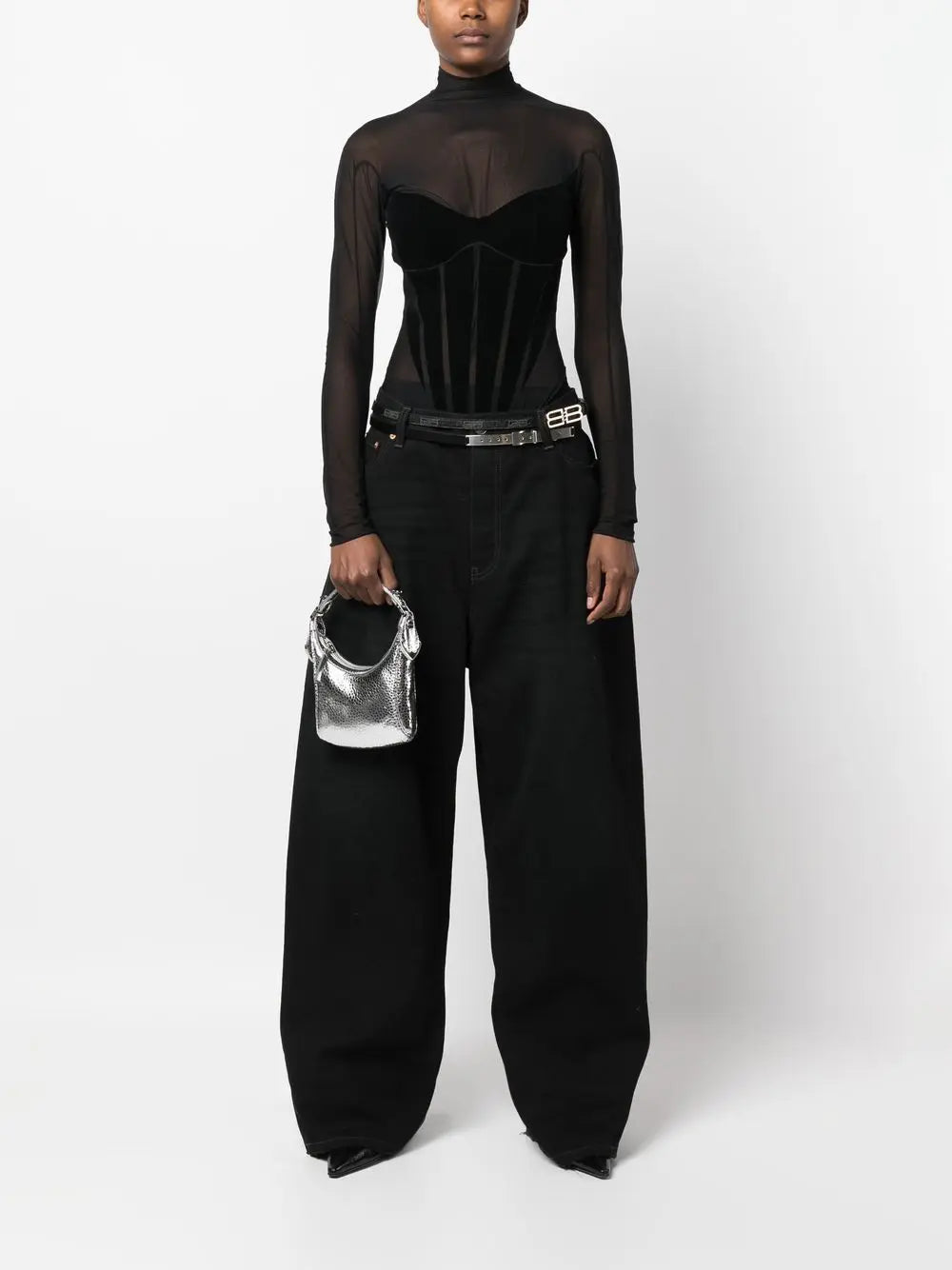 By Far Pre Cosmo metallic top-handle bag By Far Pre