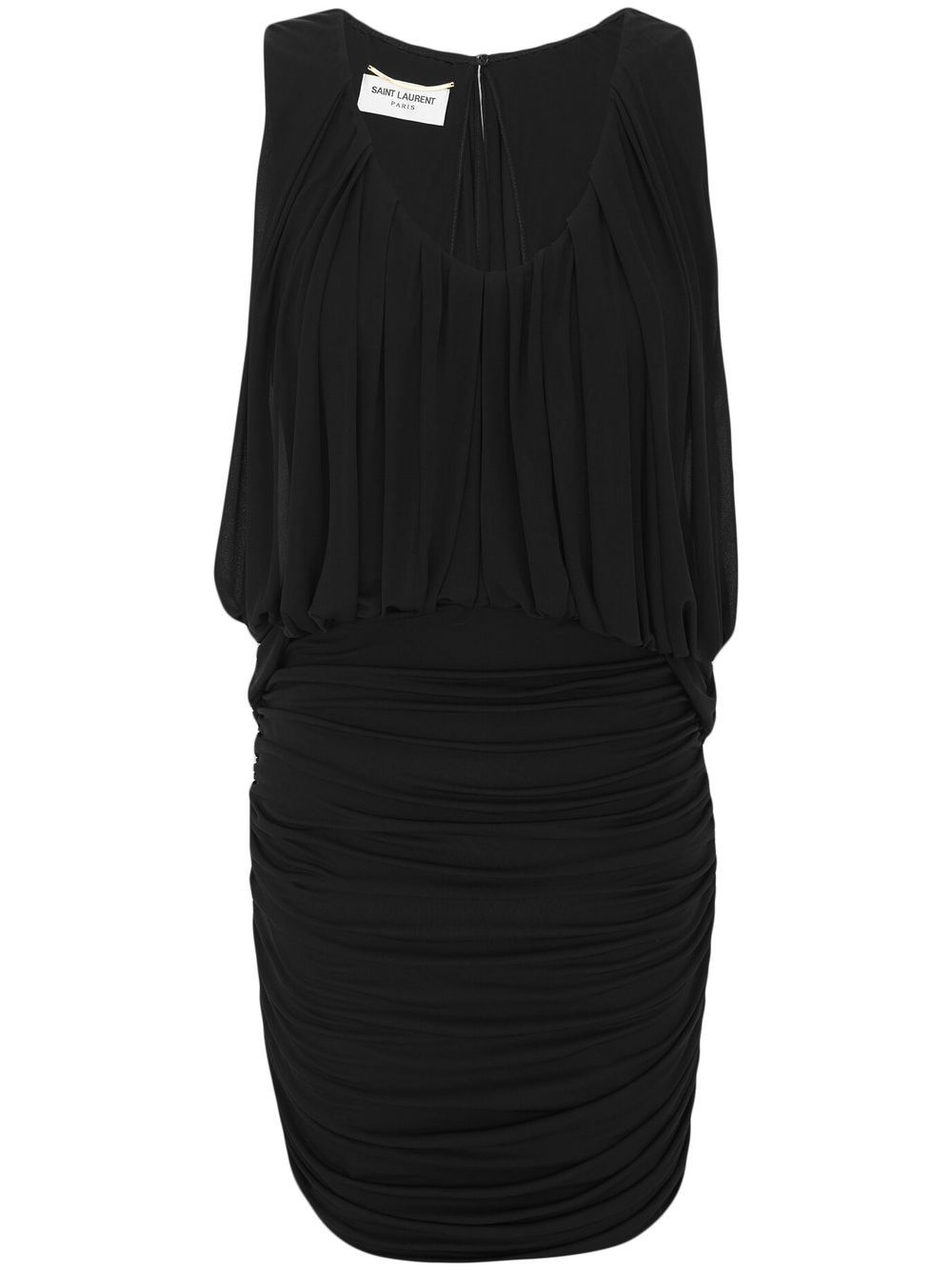 Saint Laurent Sleeveless Draped Minidress Saint Laurent