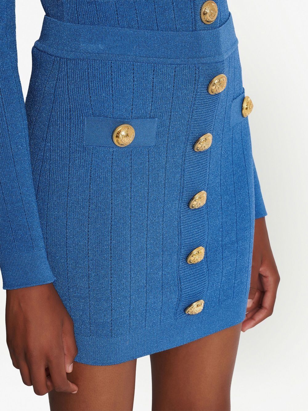 Balmain Button-detail knitted miniskirt Balmain
