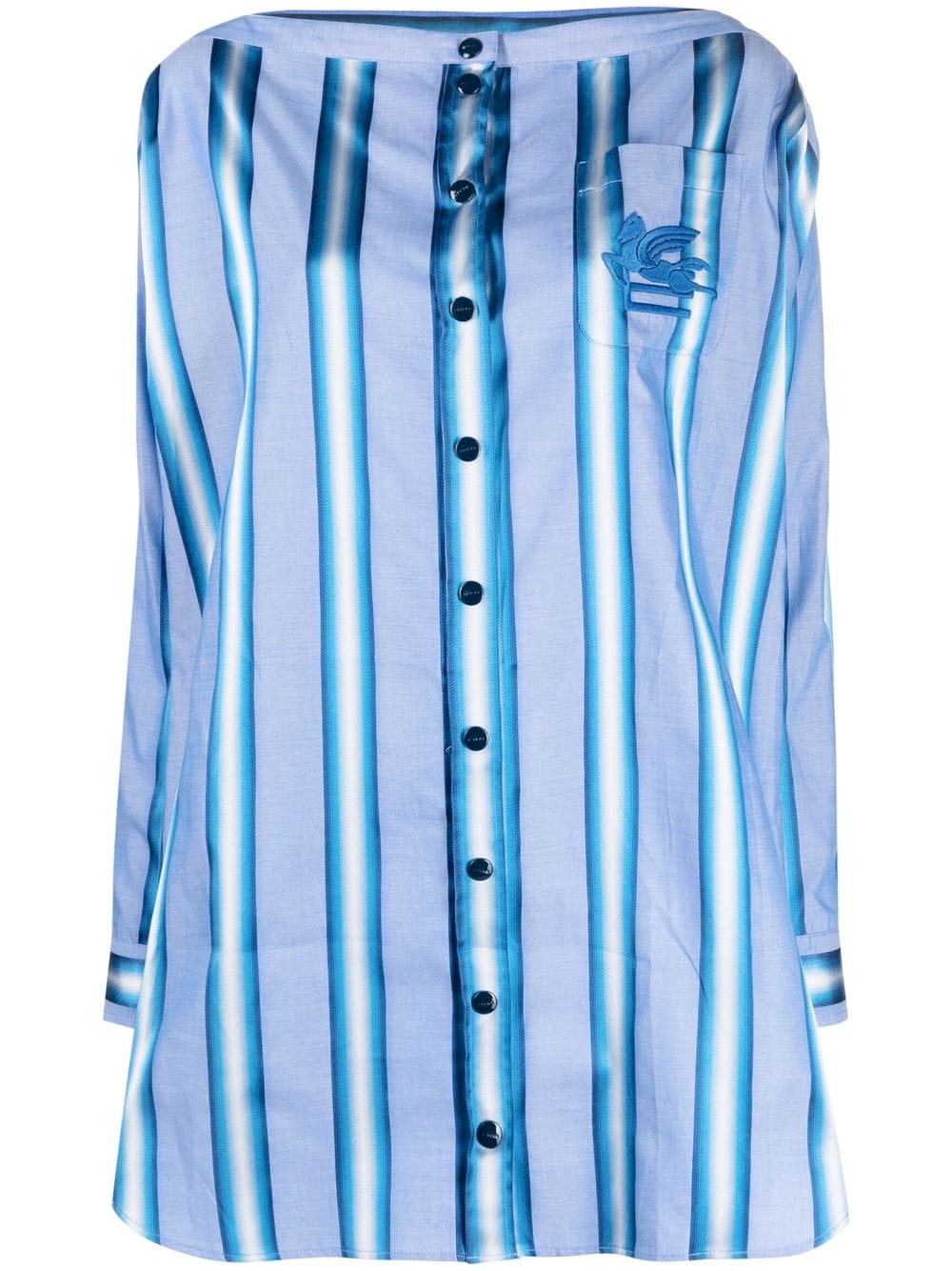 Etro Vertical-stripe long-sleeve shirt dress Etro