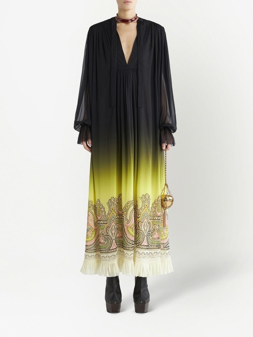Etro Silk dress with paisley print and gradient effect Etro