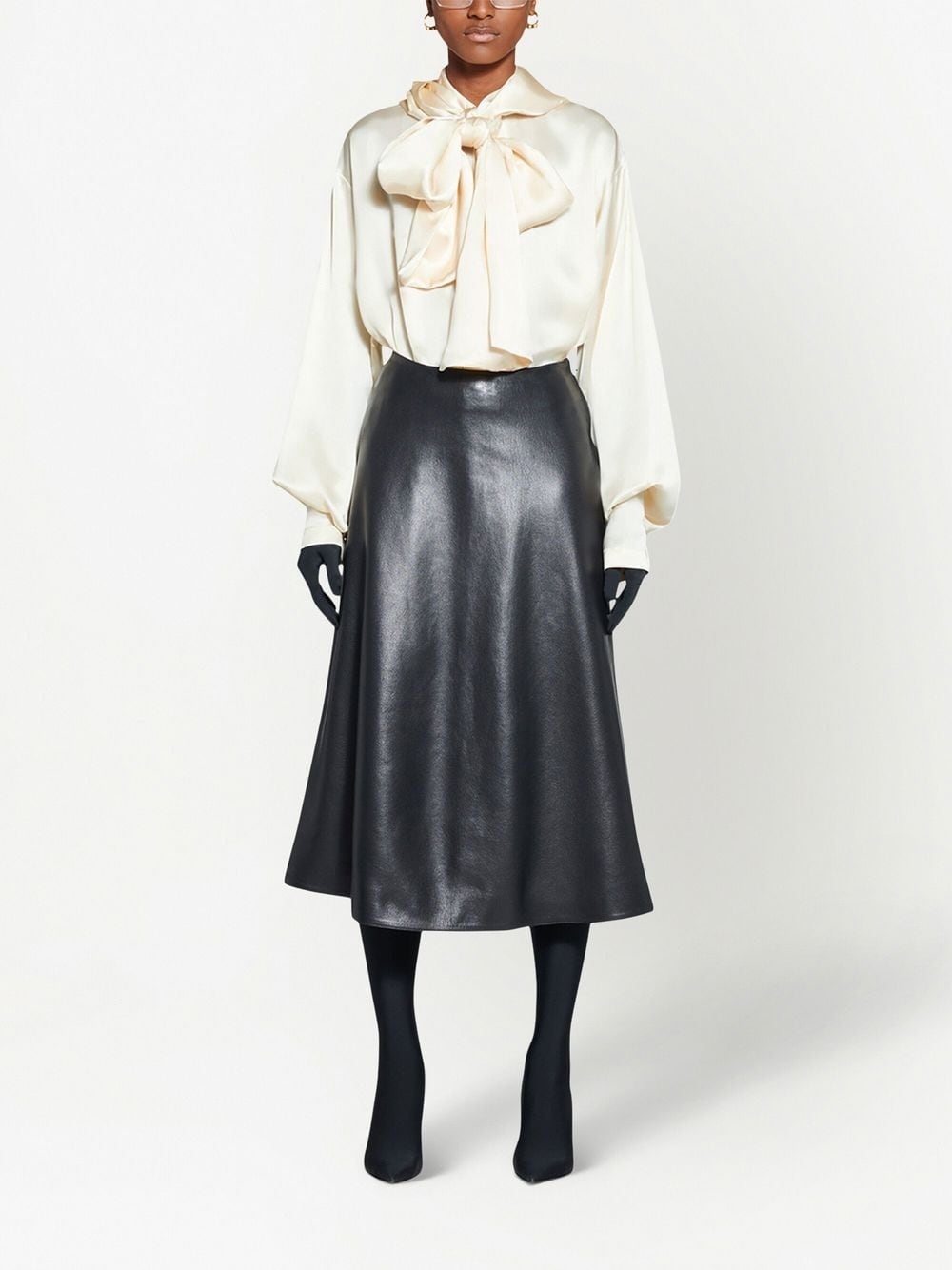 Balenciaga leather midi skirt Balenciaga