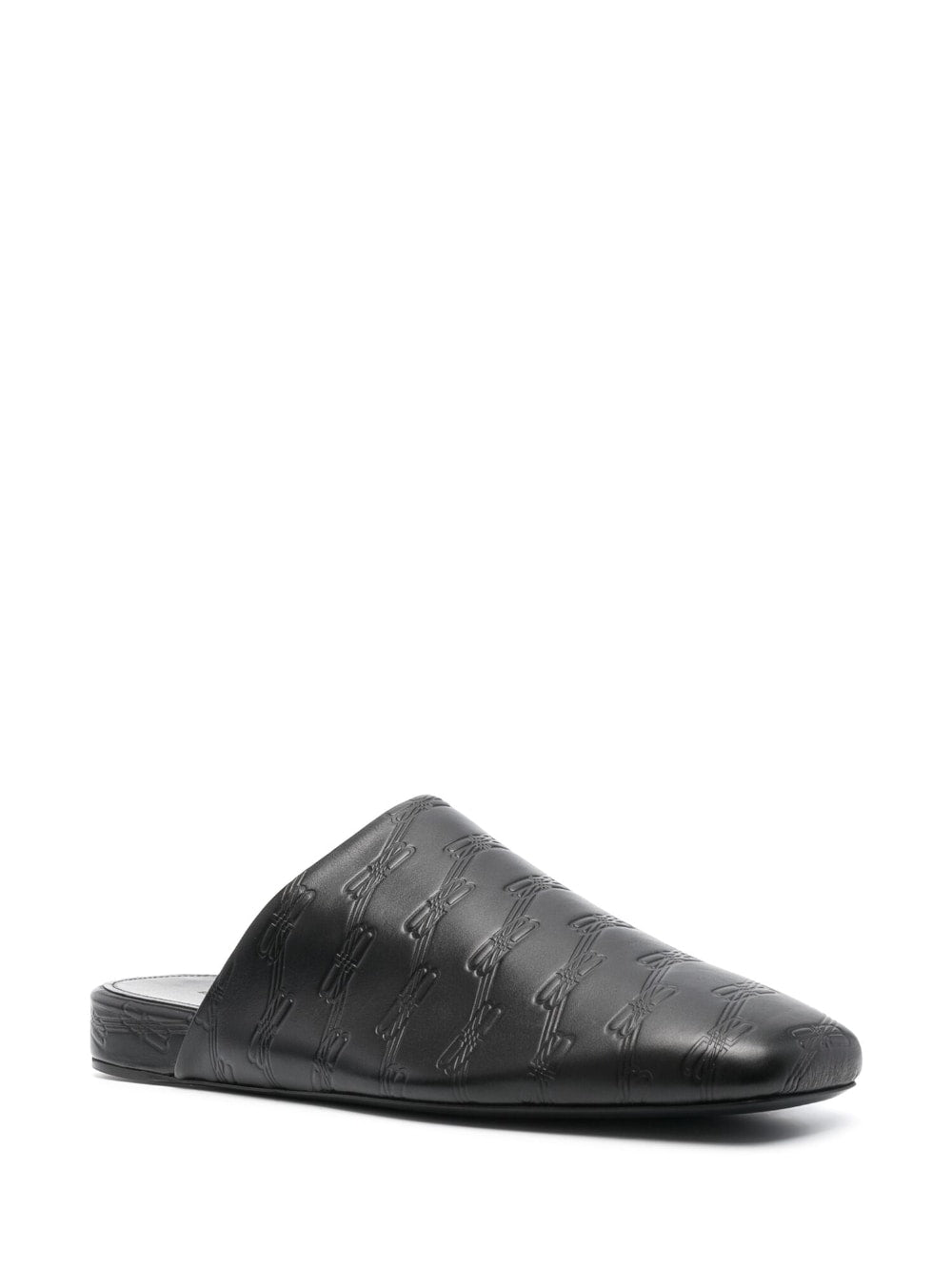 Balenciaga debossed-logo leather mules Balenciaga