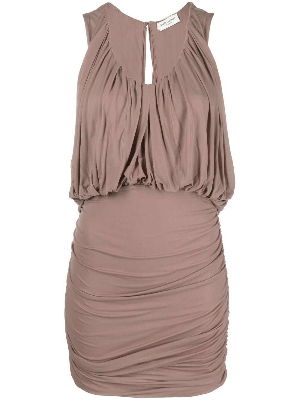 Saint Laurent Sleeveless Draped Minidress Saint Laurent