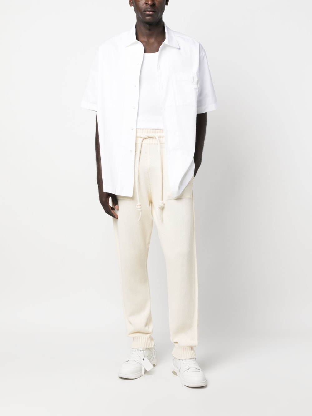 Off White Diag-stripe knitted track pants Off White