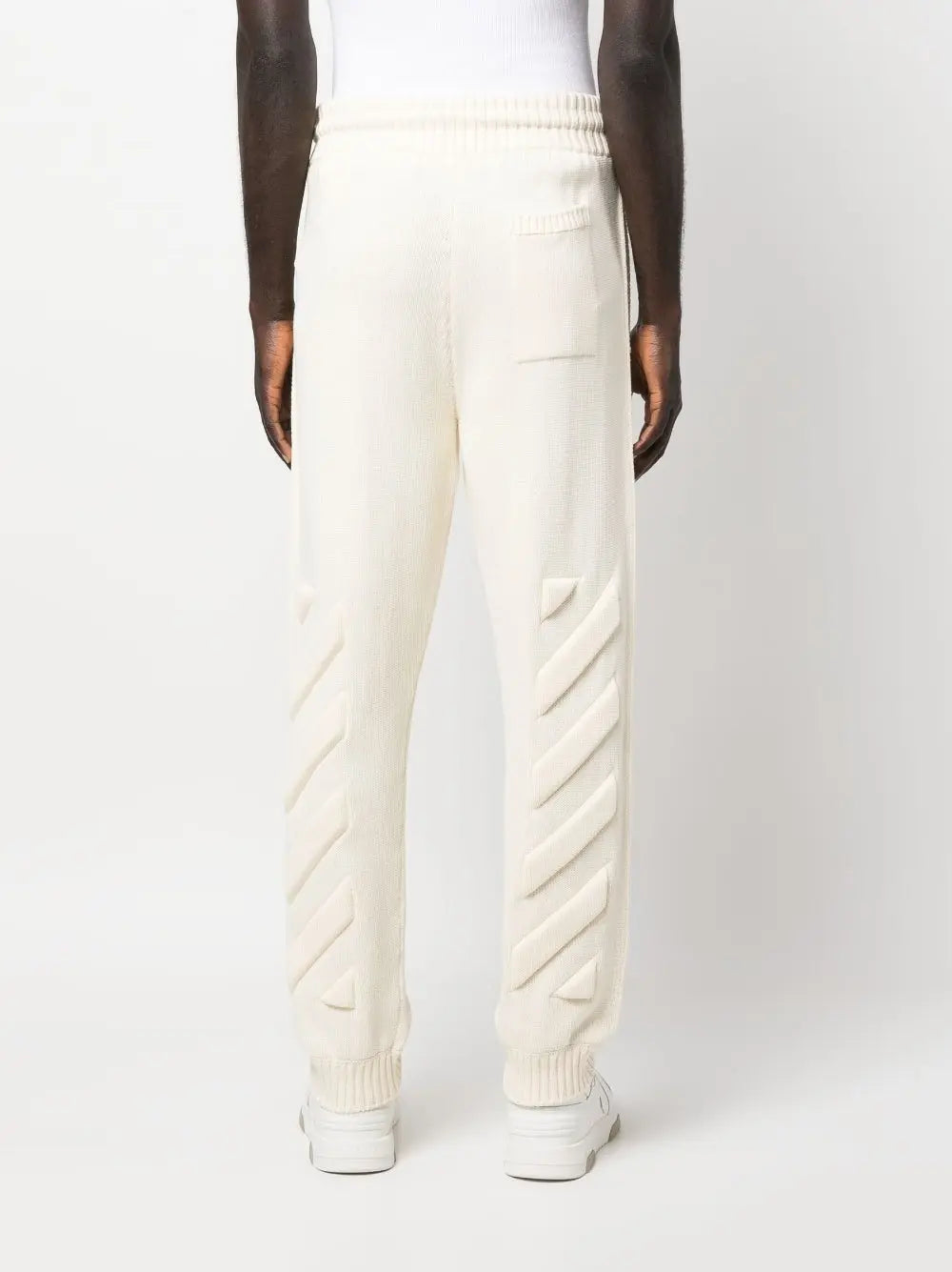 Off White Diag-stripe knitted track pants Off White